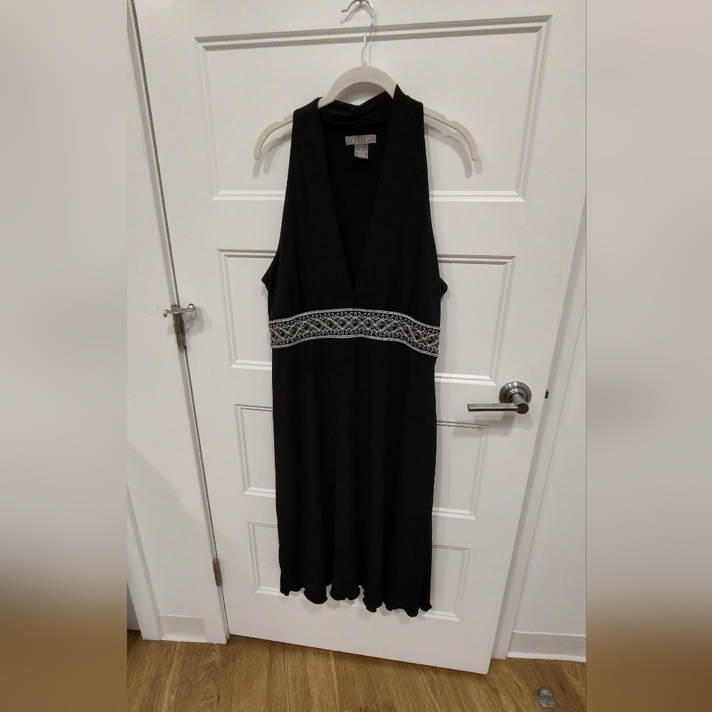 Kenar Little Black Dress with Embroidered Waist
